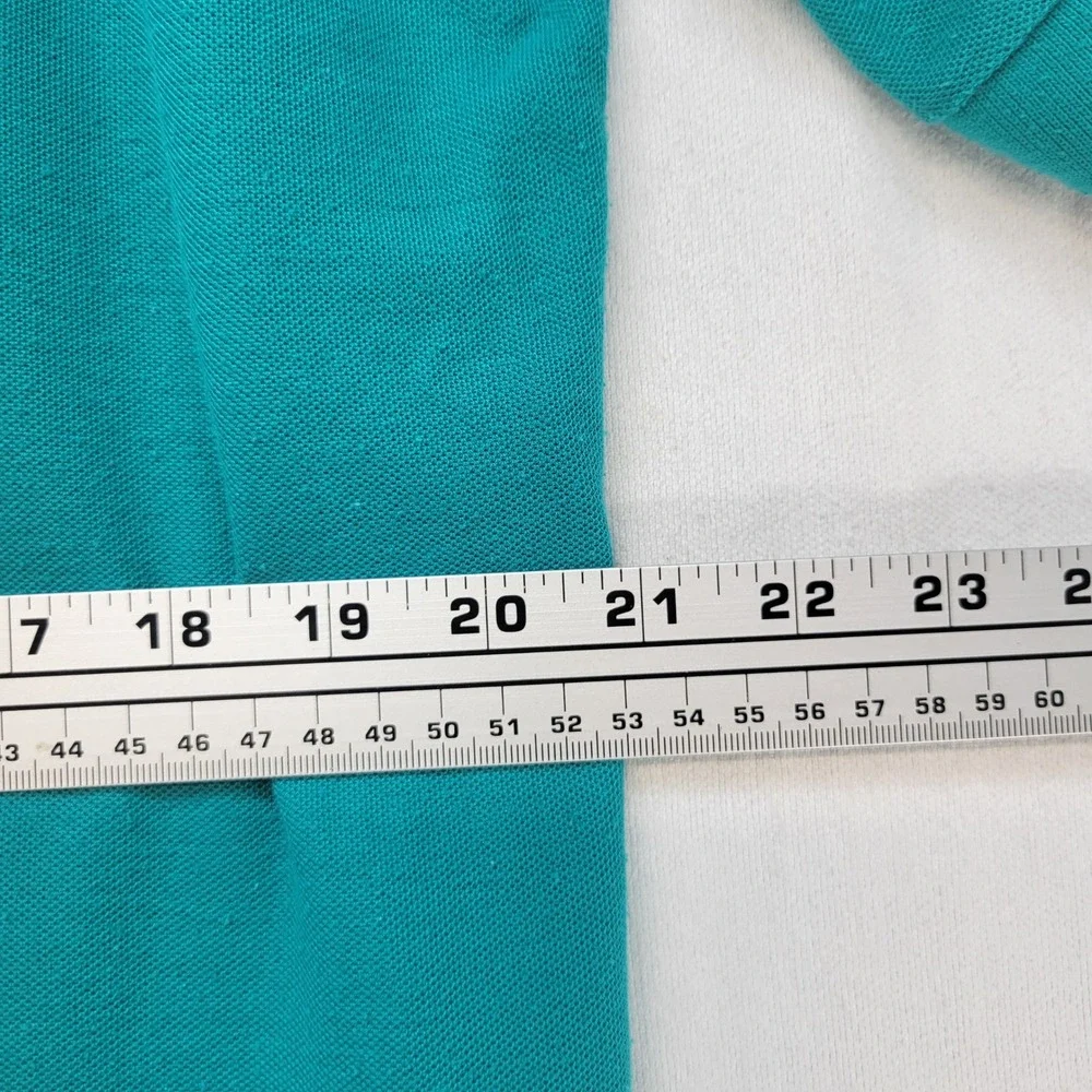 Levi's Vintage Polo Shirt Mens Large Teal Pique Knit Short Sleeve Logo